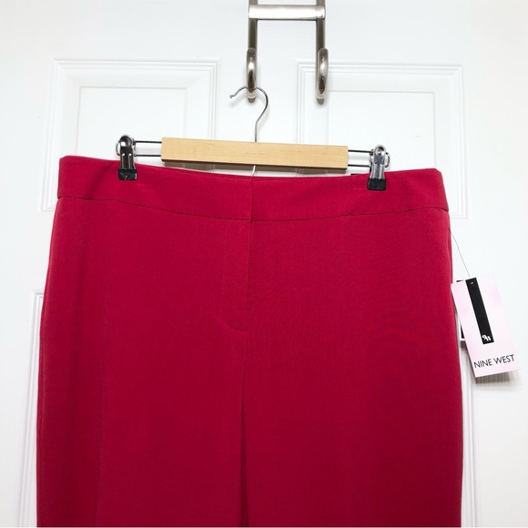 Nine West Waist Band Skinny Leg Crimson Red Versatile Stretch Pants Trousers 14 - Picture 3 of 15